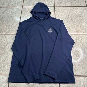 Sold Peter Millar Crown Crafted Merino Wool Navy Blue Hoodie Size Large